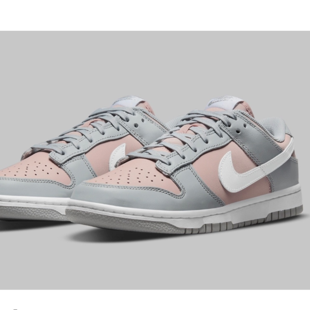Soft grey pink dunks low women